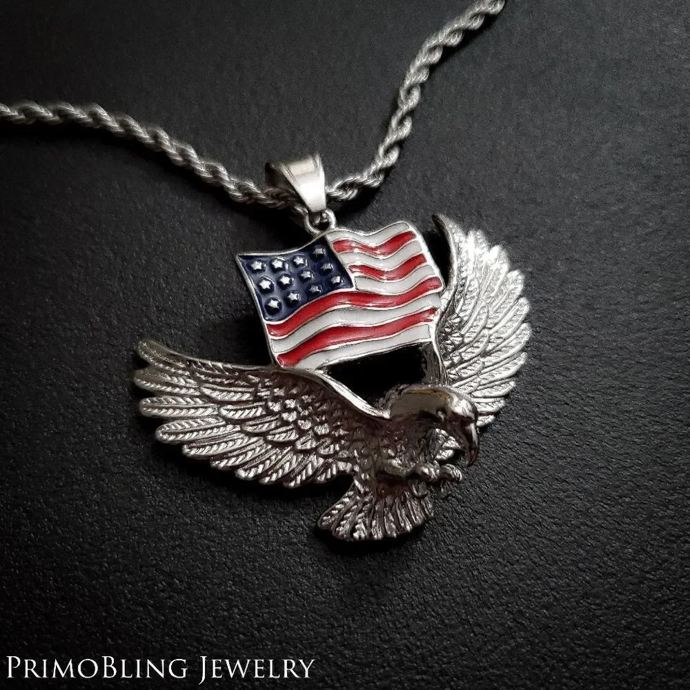 Stainless Steel American Eagle Necklace